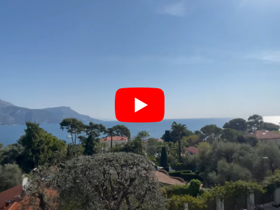 Villa à vendre à St Jean Cap Ferrat: vue panoramique, plages à pied, le charme et le calme absolu.
