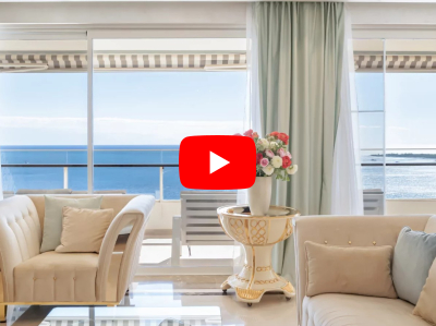 For sale in Cannes Californie a luxury 3 bedroom apartment, sea view terrace, swimming pool, tennis.